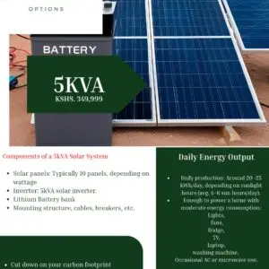 Connectivity Options 5kVA Solar System Installation Kit in Nairobi, Kenya